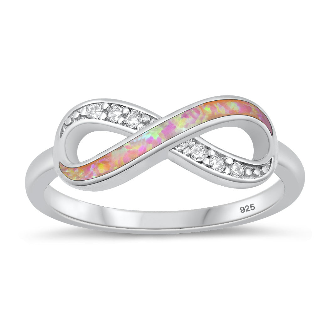 Silver Lab Opal Ring - Infinity