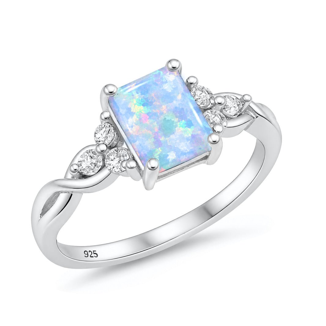 Silver Lab Opal Ring