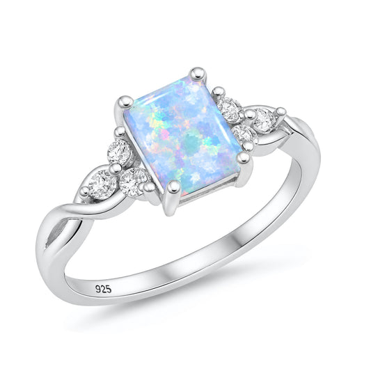 Silver Lab Opal Ring