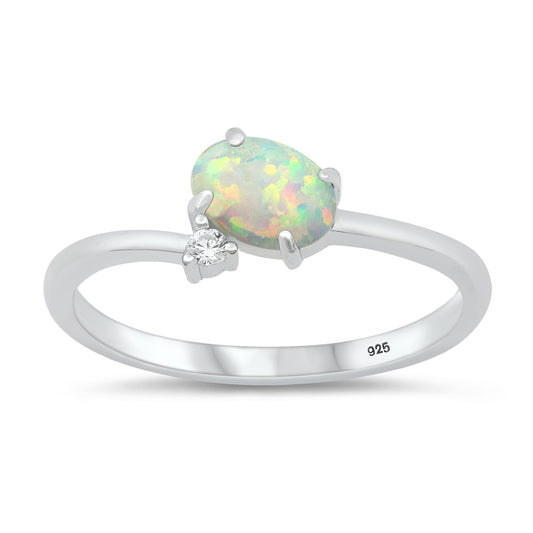 Silver Lab Opal Ring