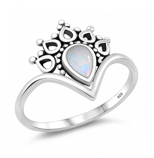 Silver Lab Opal Ring