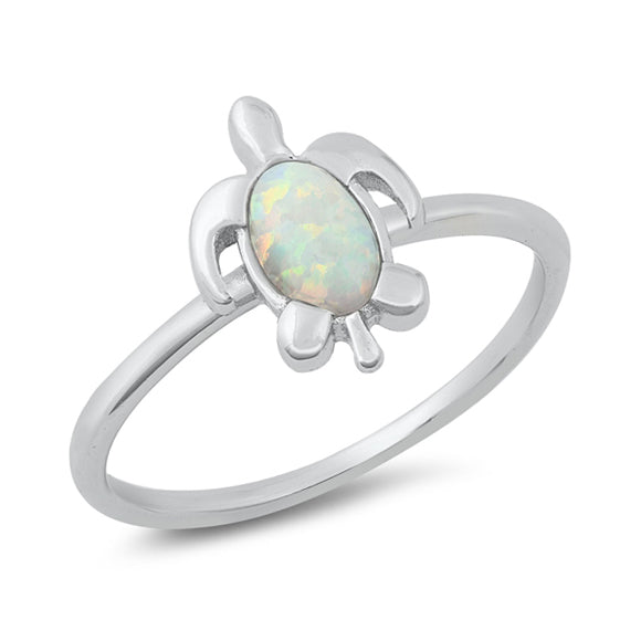 Silver Lab Opal Ring - Turtle