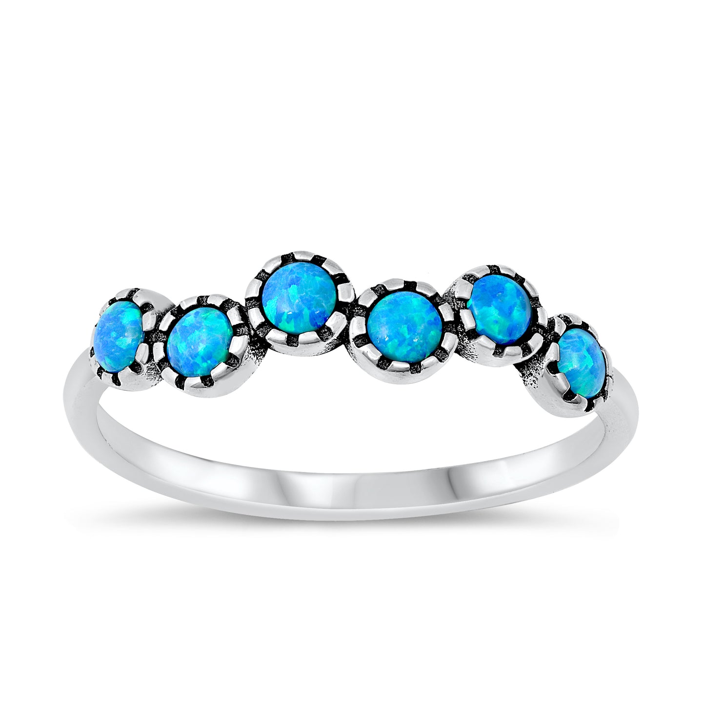 Silver Lab Opal Ring