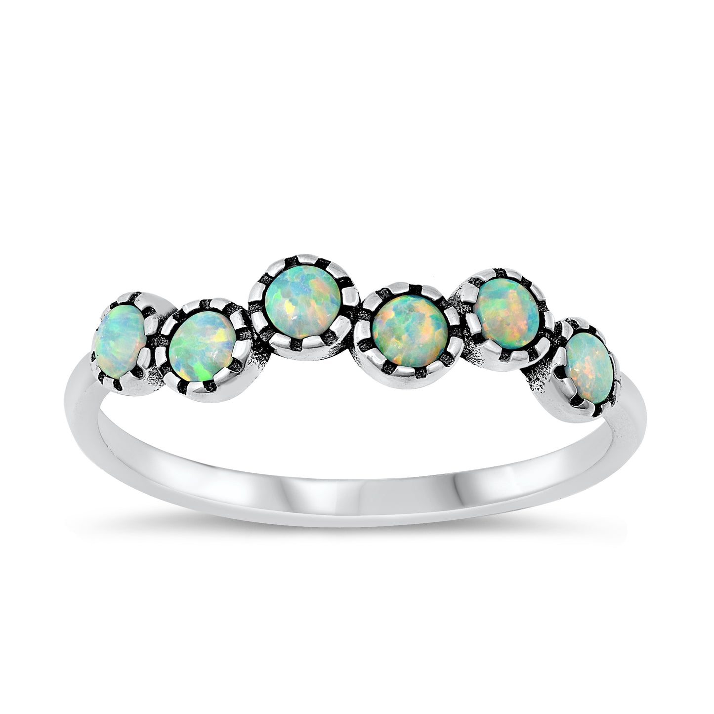 Silver Lab Opal Ring