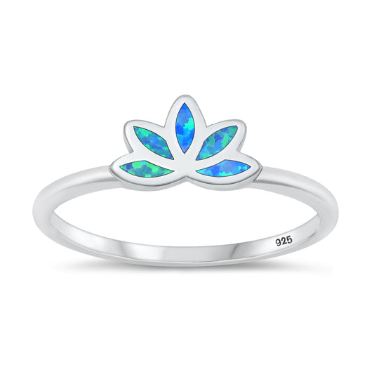 Silver Lab Opal Ring - Lotus