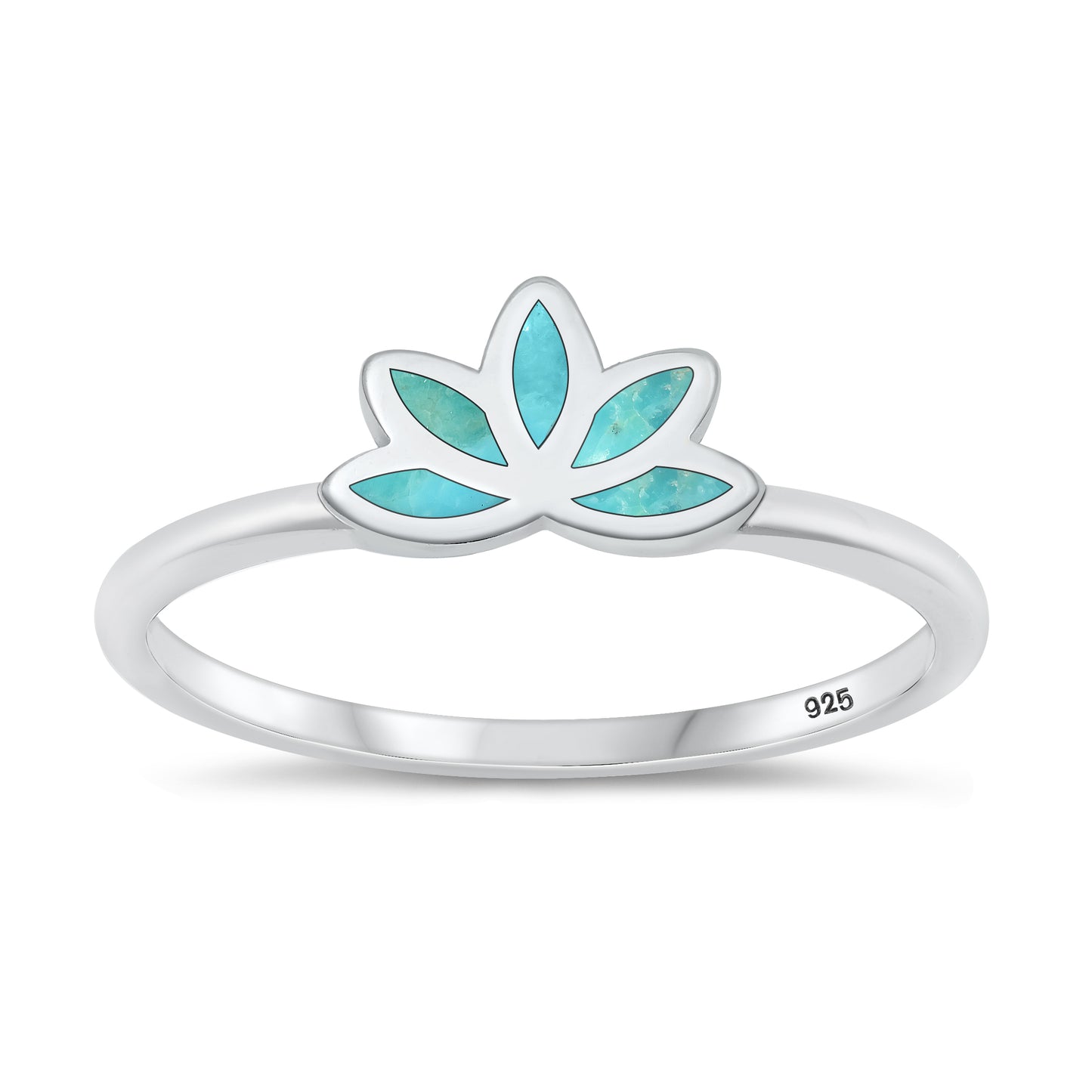 Silver Stone Ring - Lotus