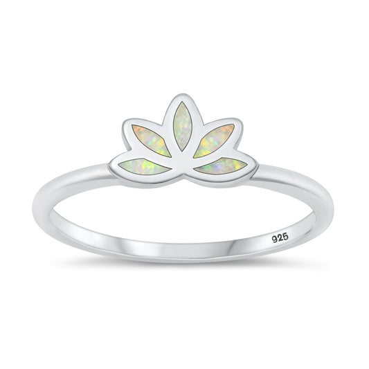 Silver Lab Opal Ring - Lotus