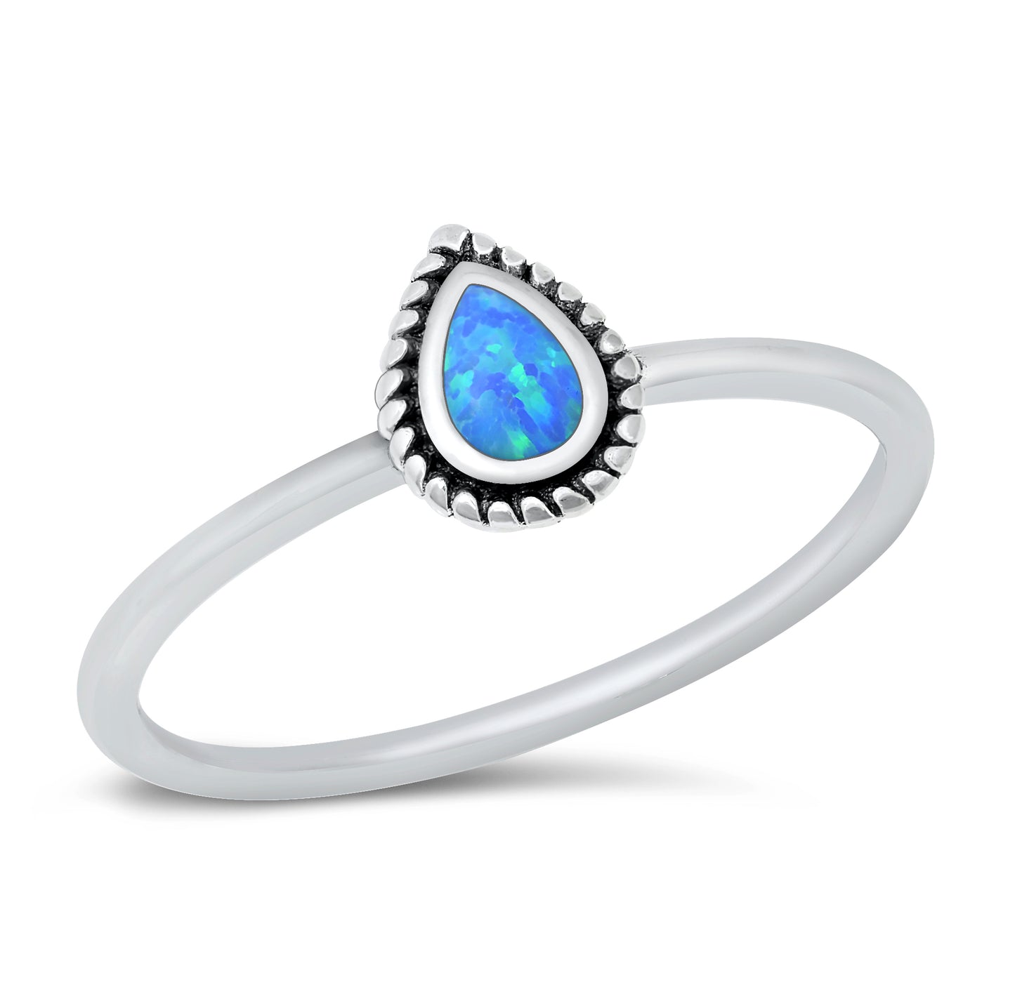 Silver Lab Opal Ring