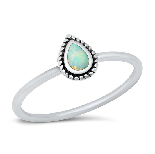 Silver Lab Opal Ring