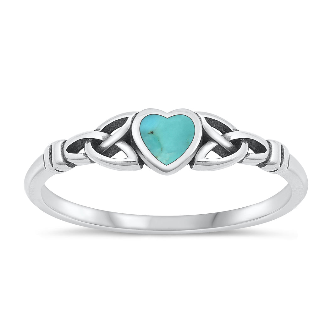Silver Stone Ring - Celtic Heart