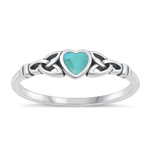 Silver Ring with Stone - Celtic Heart