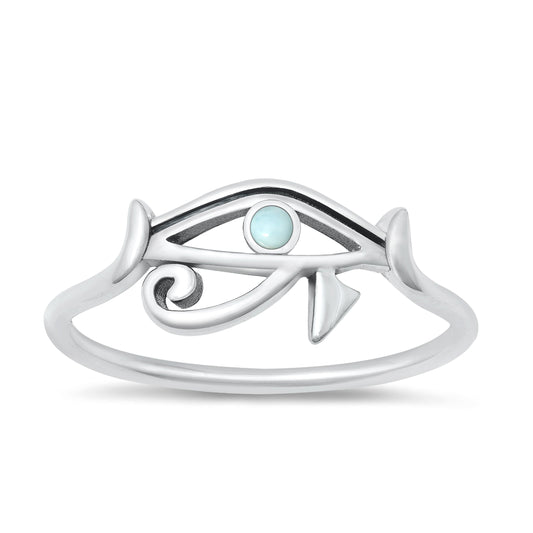 Silver Stone Ring - Eye of Horus