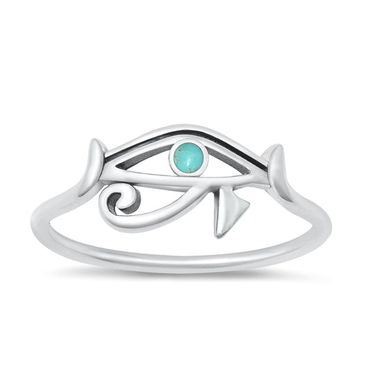 Silver Stone Ring - Eye of Horus