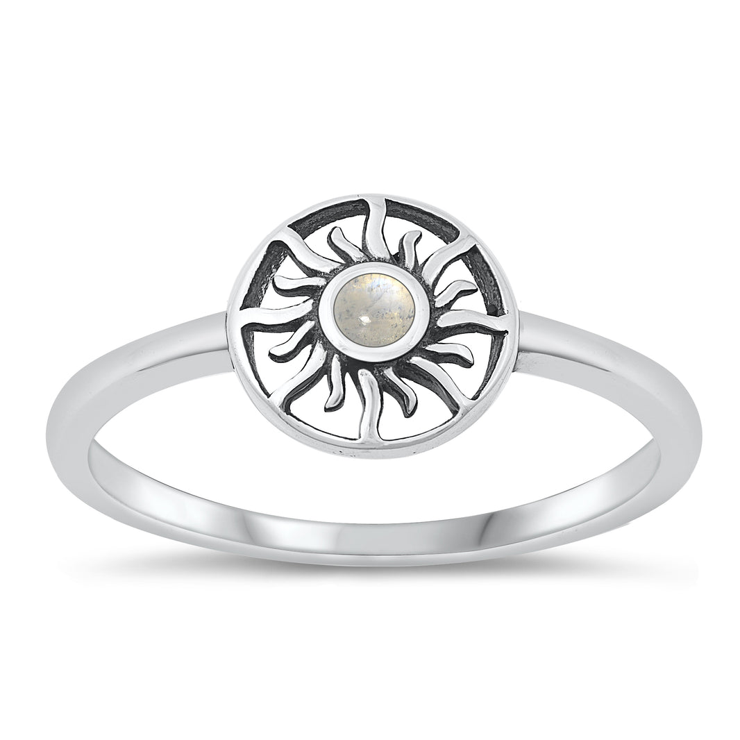 Silver Stone Ring - Sun