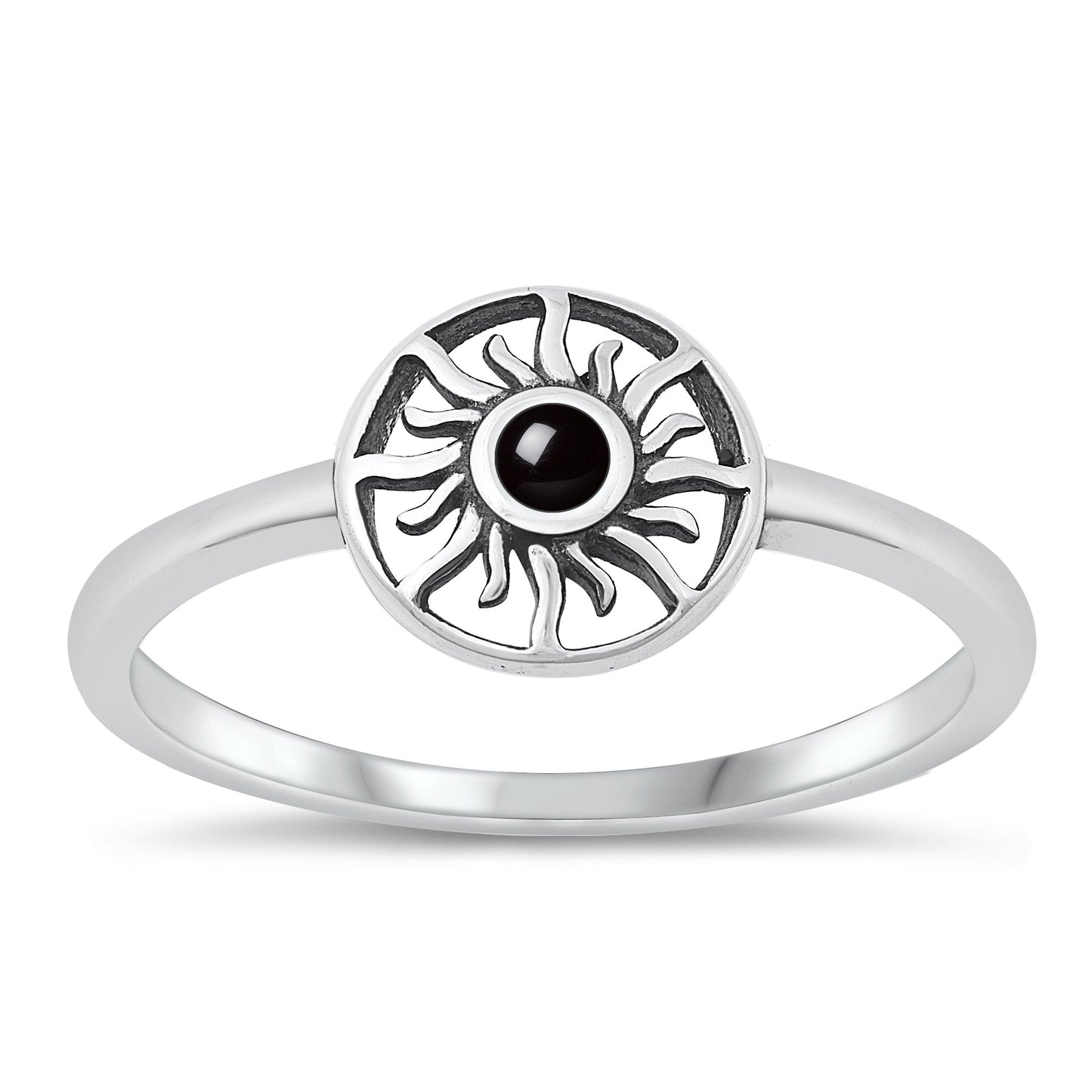 Silver Stone Ring - Sun