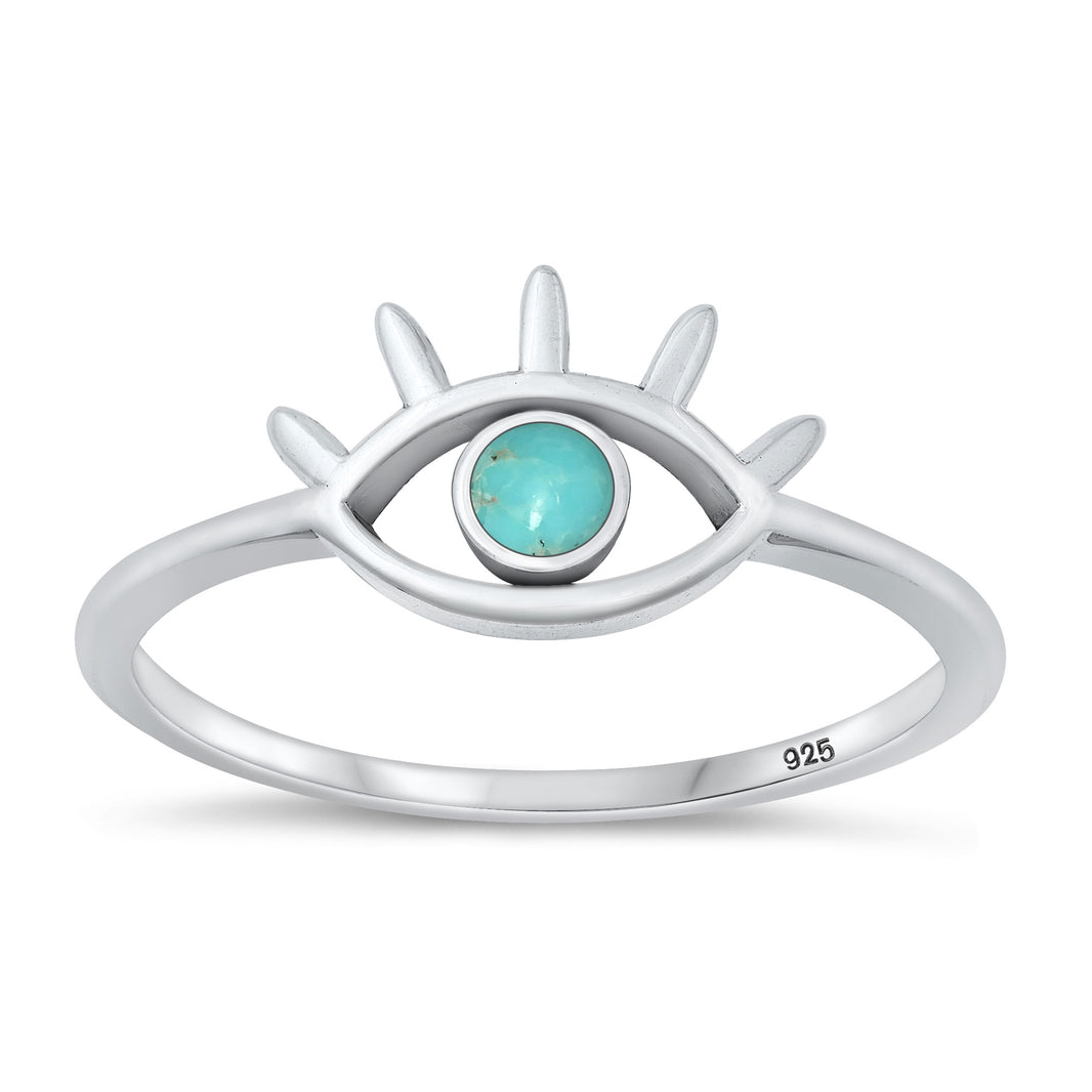 Silver Stone Ring - Evil Eye