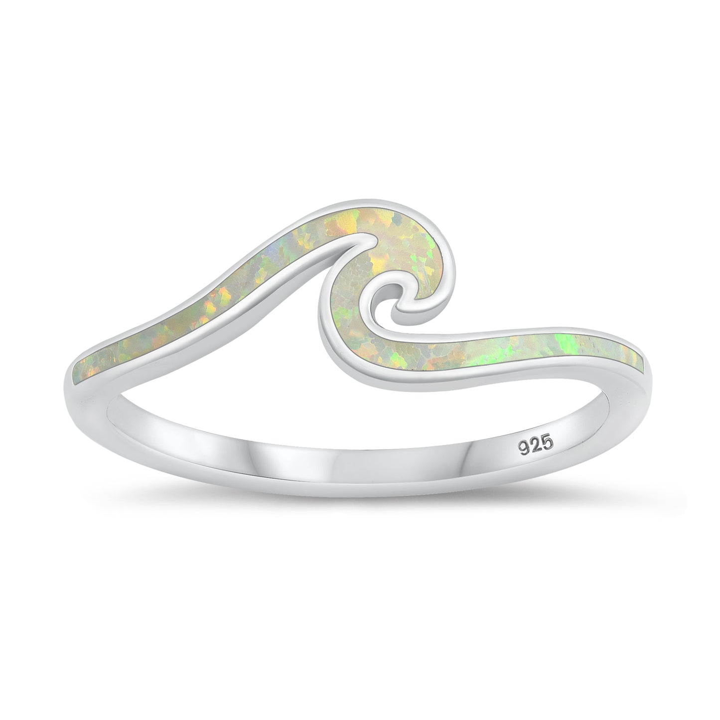 Silver Lab Opal Ring - Wave