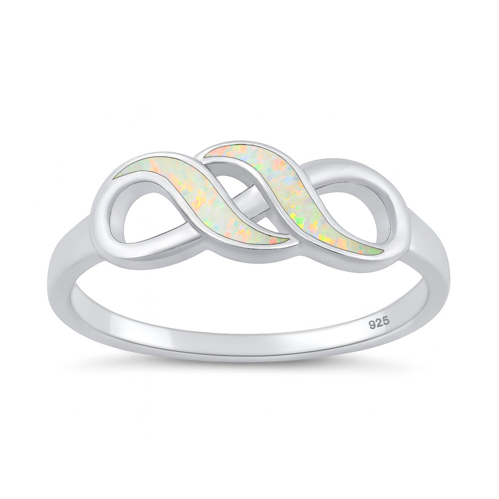 Silver Lab Opal Ring - Infinity