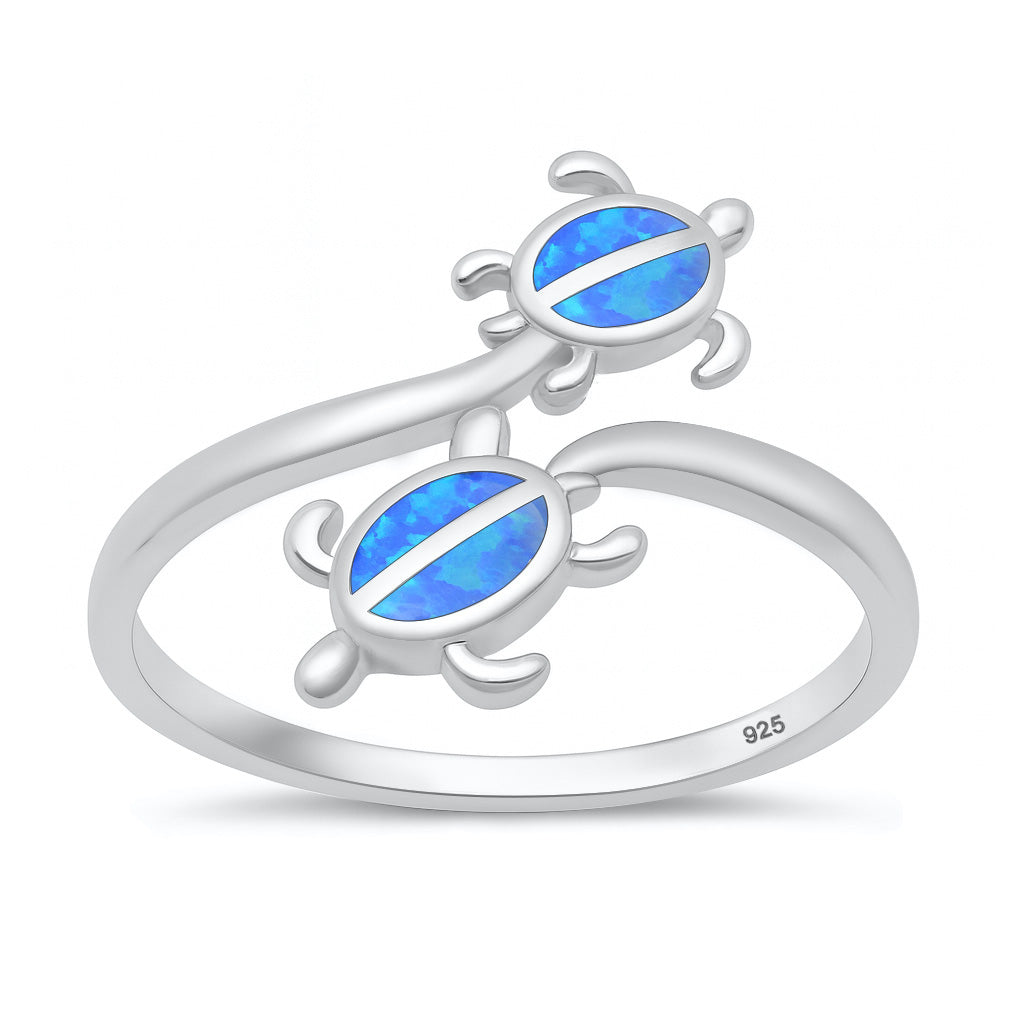 Silver Lab Opal Ring - Turtles