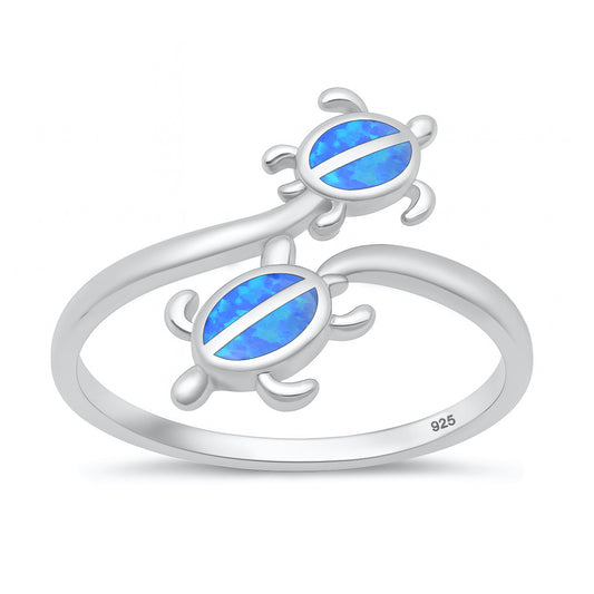Silver Lab Opal Ring - Turtles