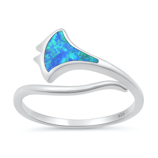 Silver Lab Opal Ring - Manta Ray