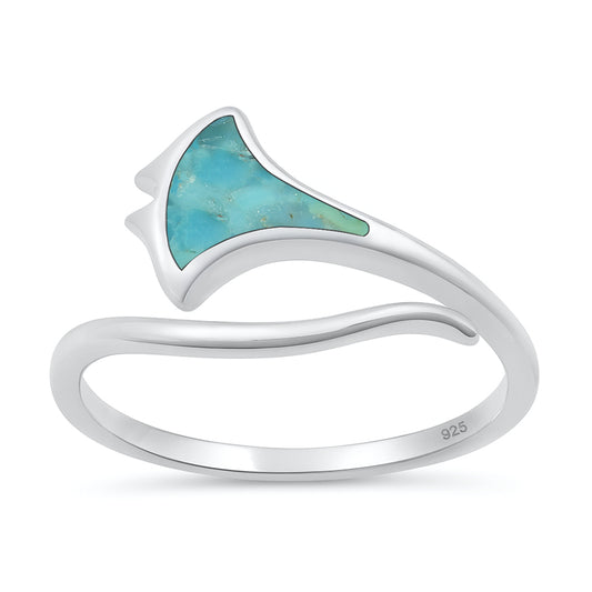 Silver Stone Ring - Manta Ray