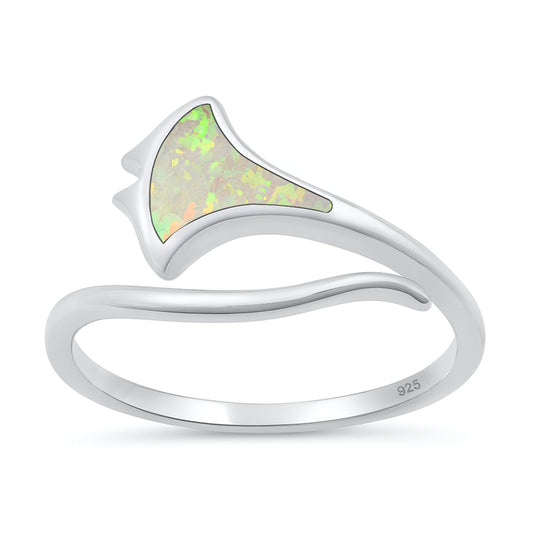 Silver Lab Opal Ring - Manta Ray