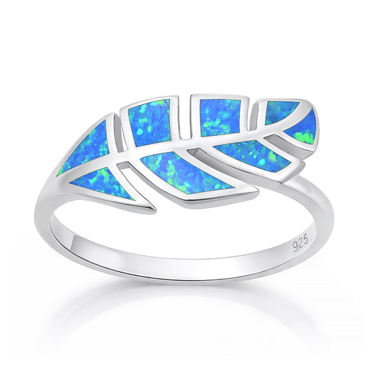 Silver Lab Opal Ring - Feather
