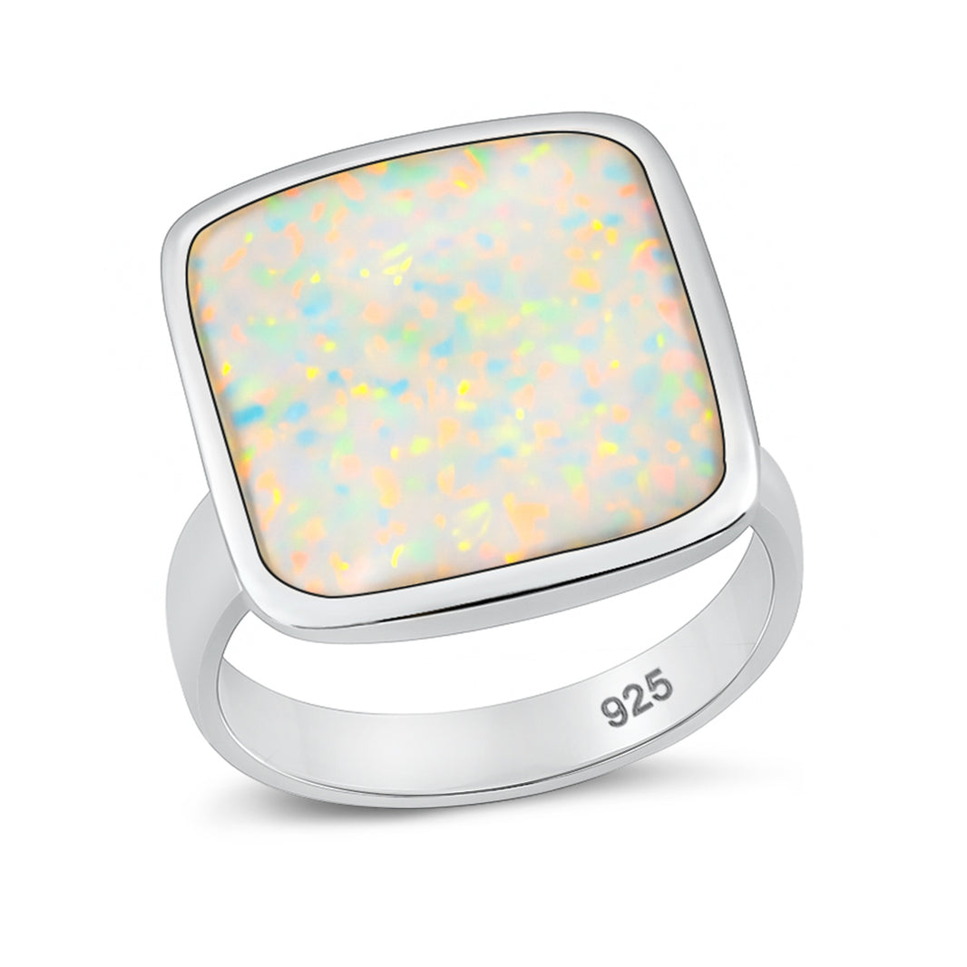 Silver Lab Opal Ring