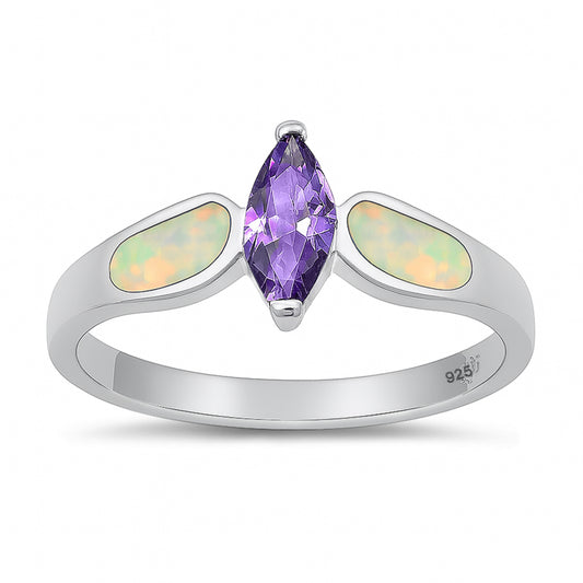 Silver Lab Opal Ring