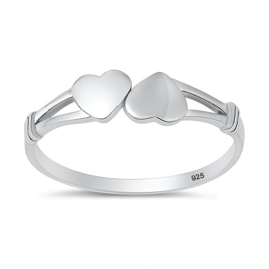 Silver Ring - Twin Hearts