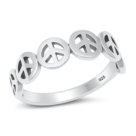 Silver Ring - Peace Sign