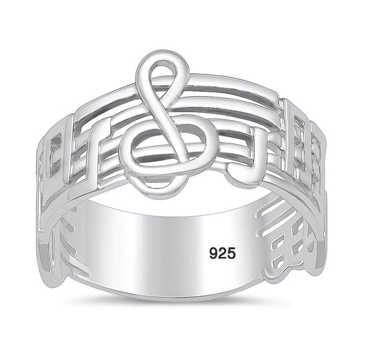 Silver Ring - Music Note