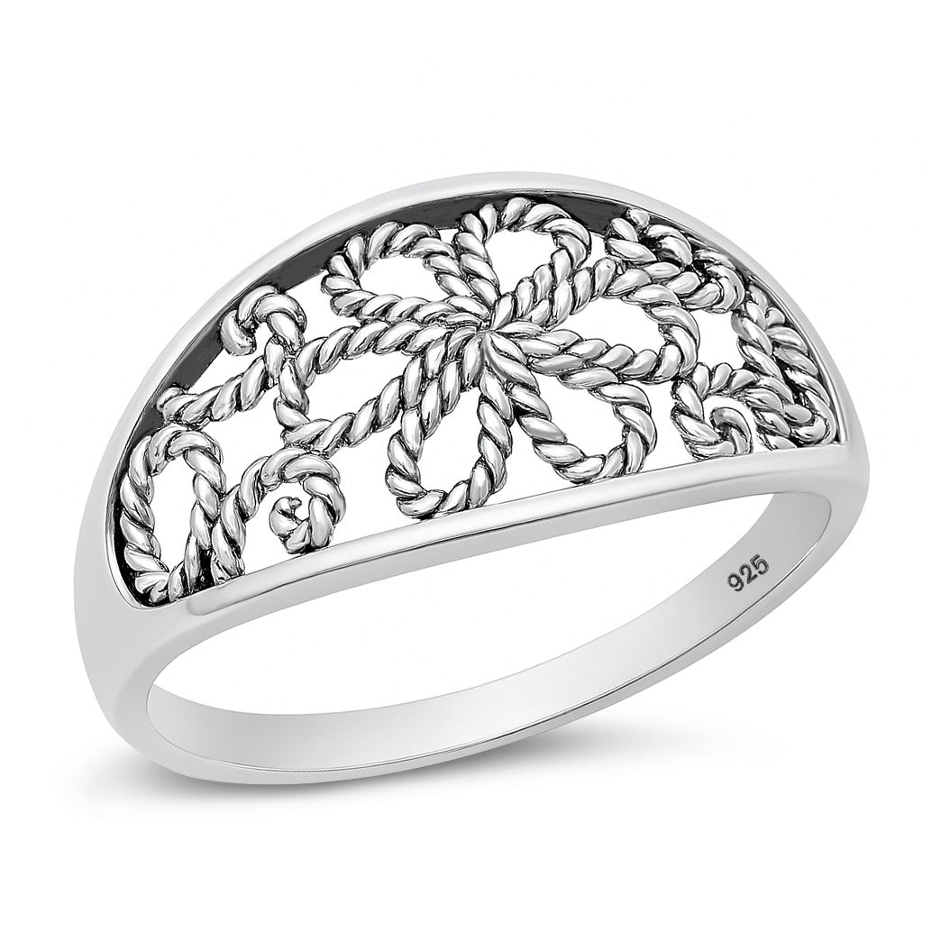 Silver Ring - Flowers