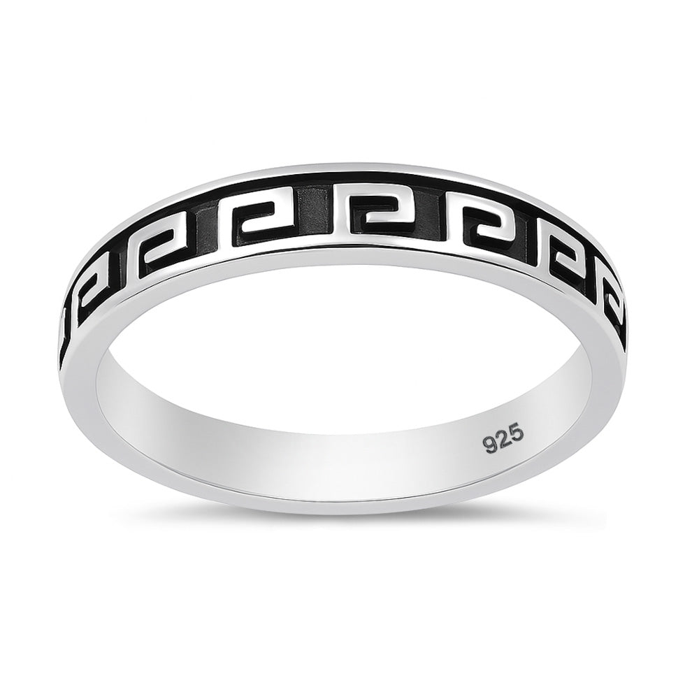 Silver Ring - Greek key