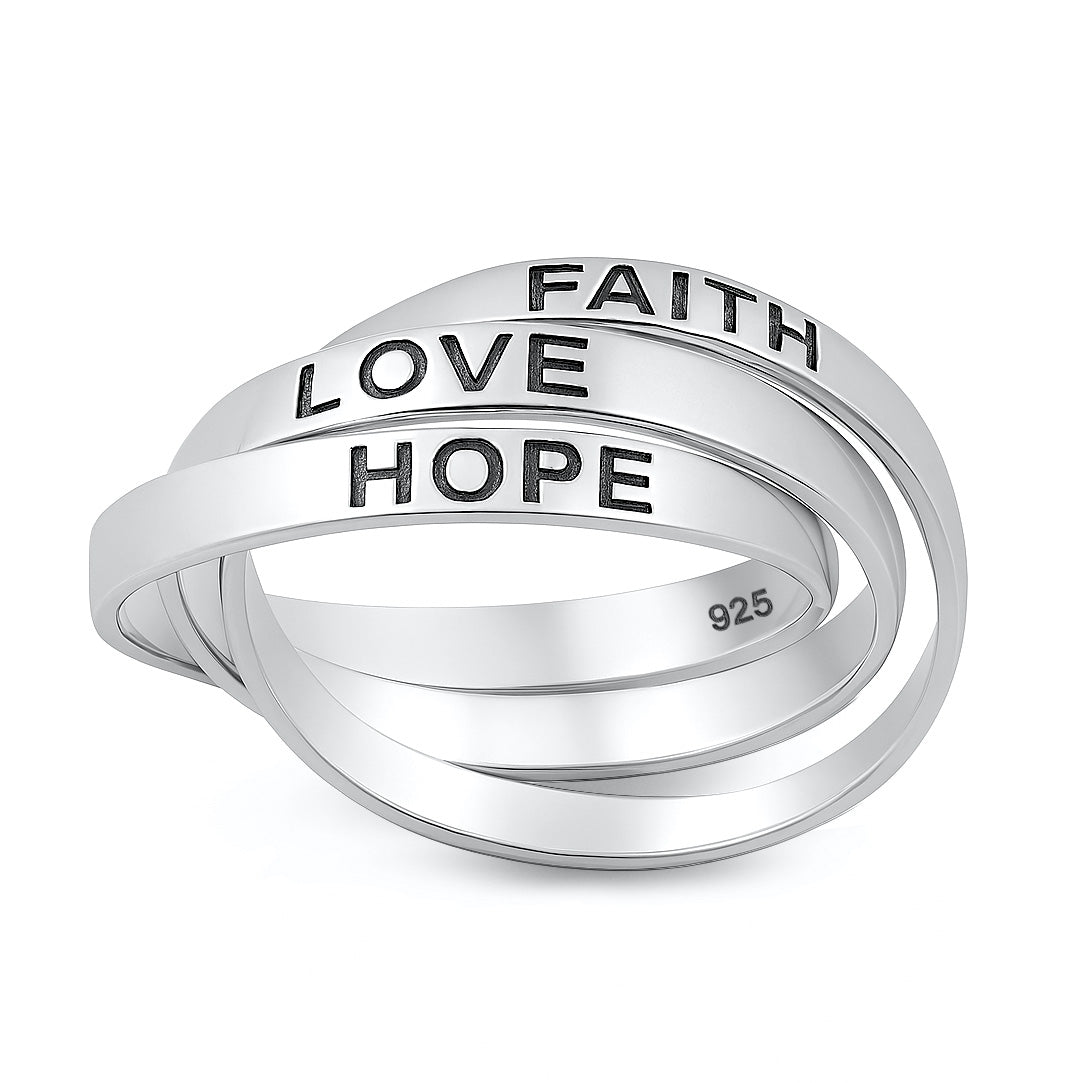 Triple Band Faith Love Hope Ring