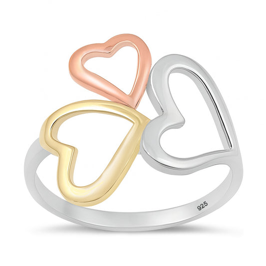 Silver Ring - Triple Heart