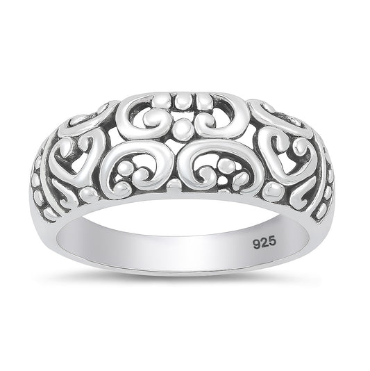 Silver Ring - Filigree Scroll