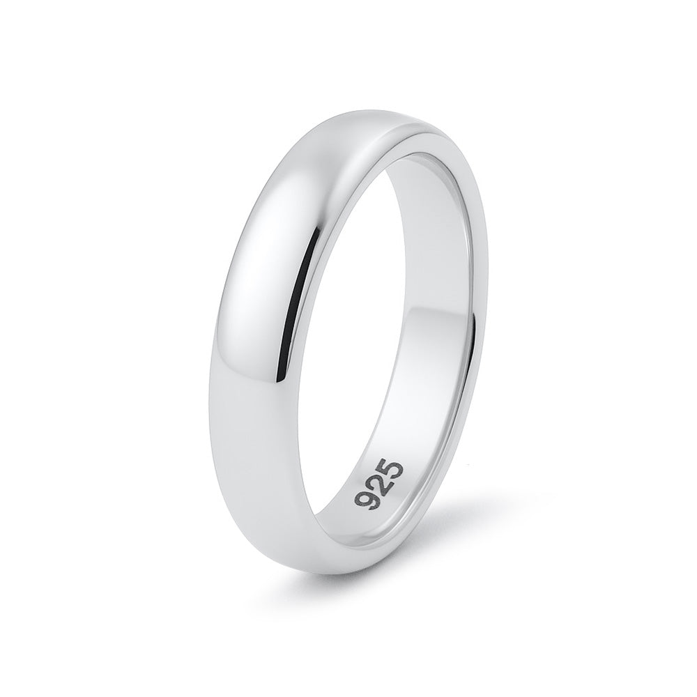 Silver Wedding Band - 4 mm