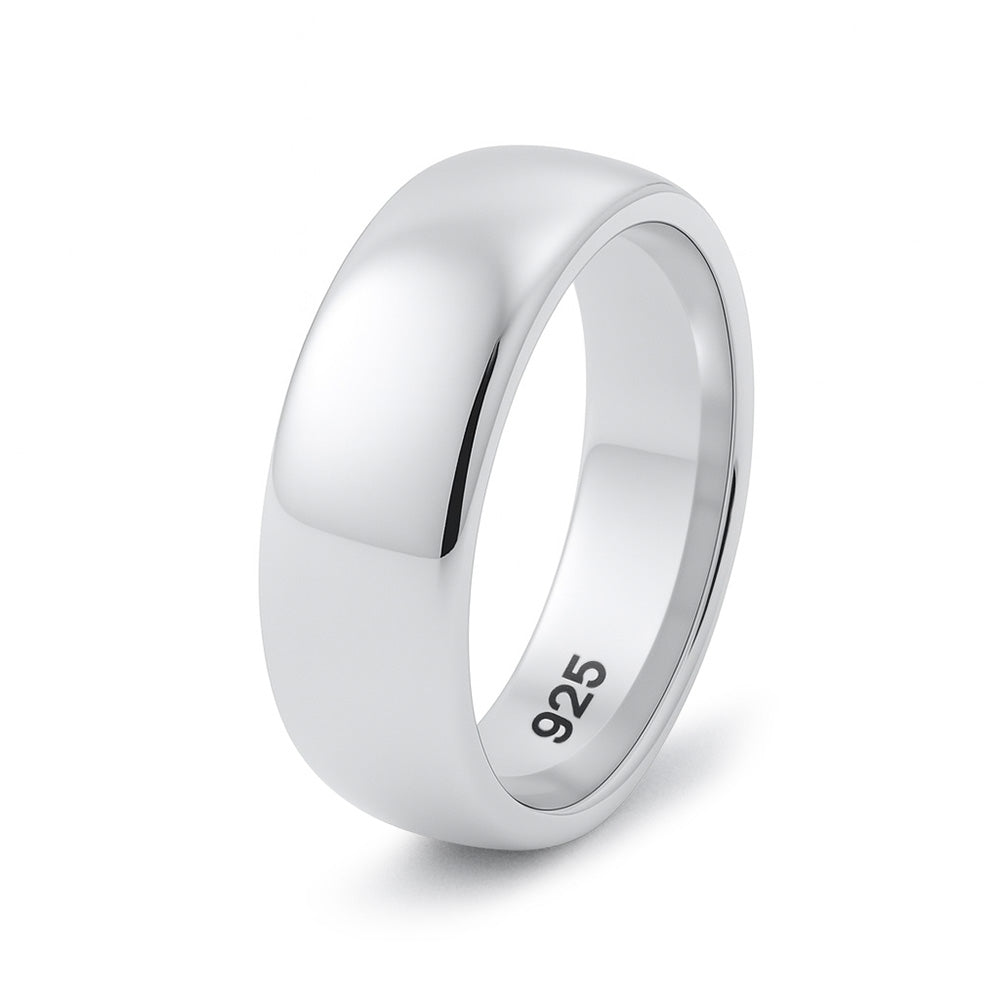 Silver Wedding Band - 7 mm