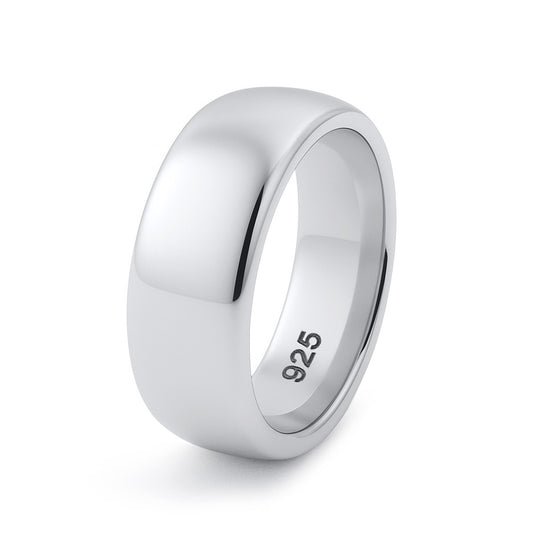 Silver Wedding Band - 8 mm