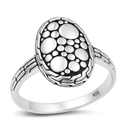 Silver Ring - Dot Pattern