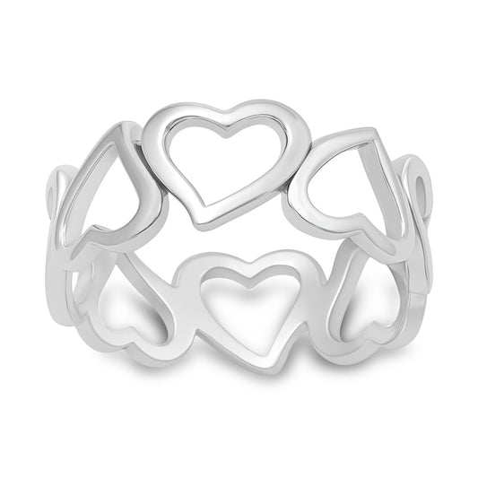 Silver Ring - Heart Band