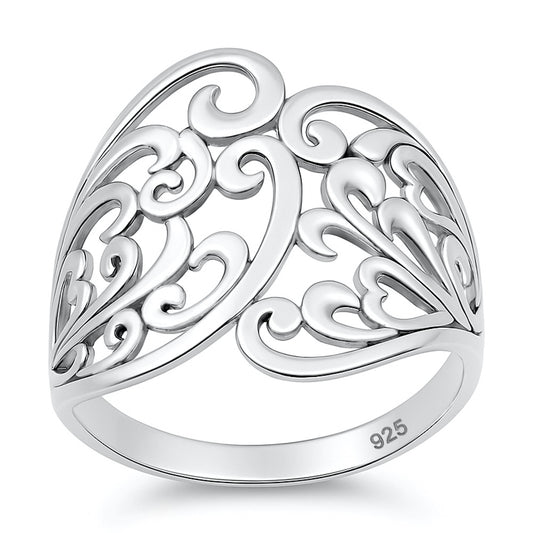 Silver Filigree Swirl Ring