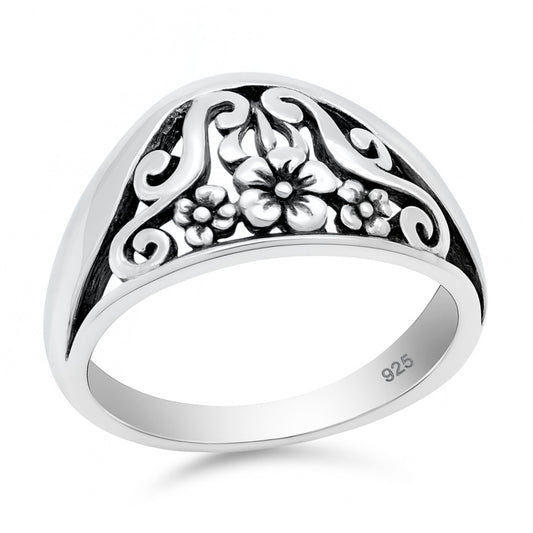 Silver Ring - Plumeria