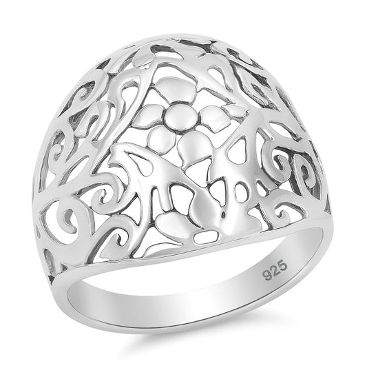 Silver Filigree Dome Ring