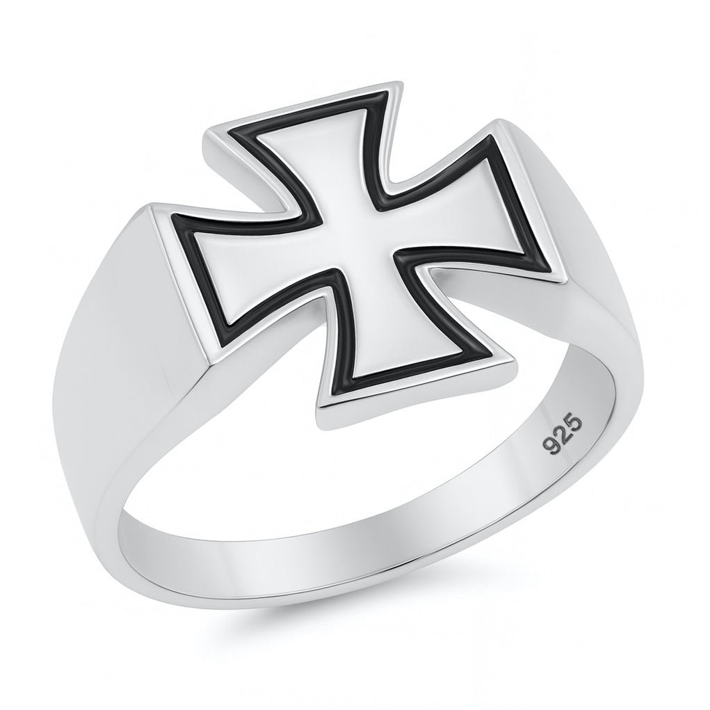 Silver Iron Cross Ring