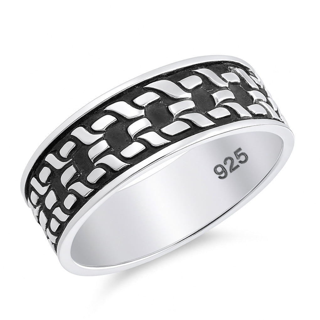 Silver Chain Pattern Ring