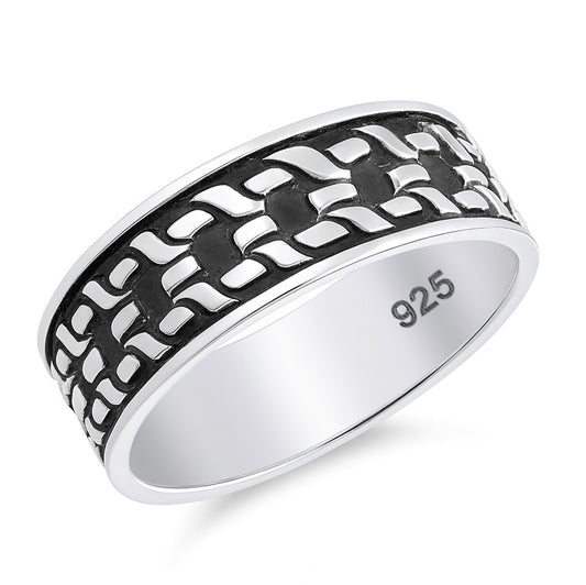 Silver Chain Pattern Ring
