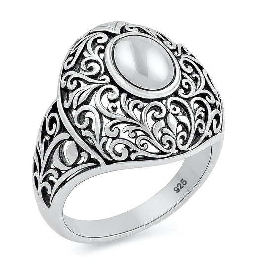 Silver Ornate Filigree Ring